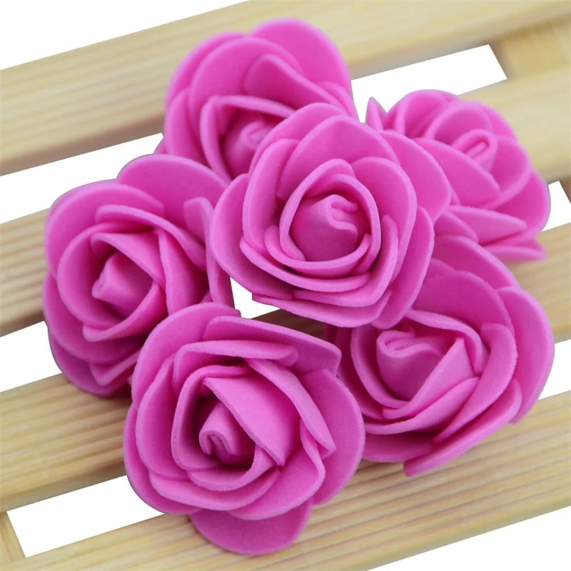 Mini Foam Rose Flower Heads