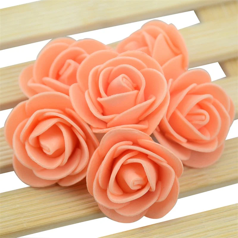 Mini Foam Rose Flower Heads