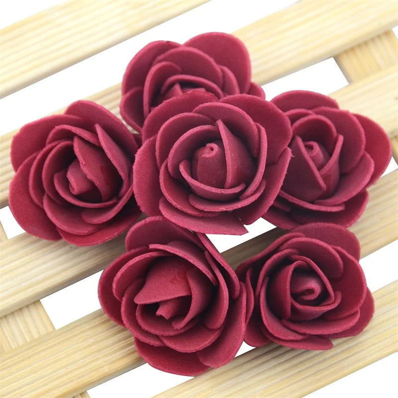 Mini Foam Rose Flower Heads