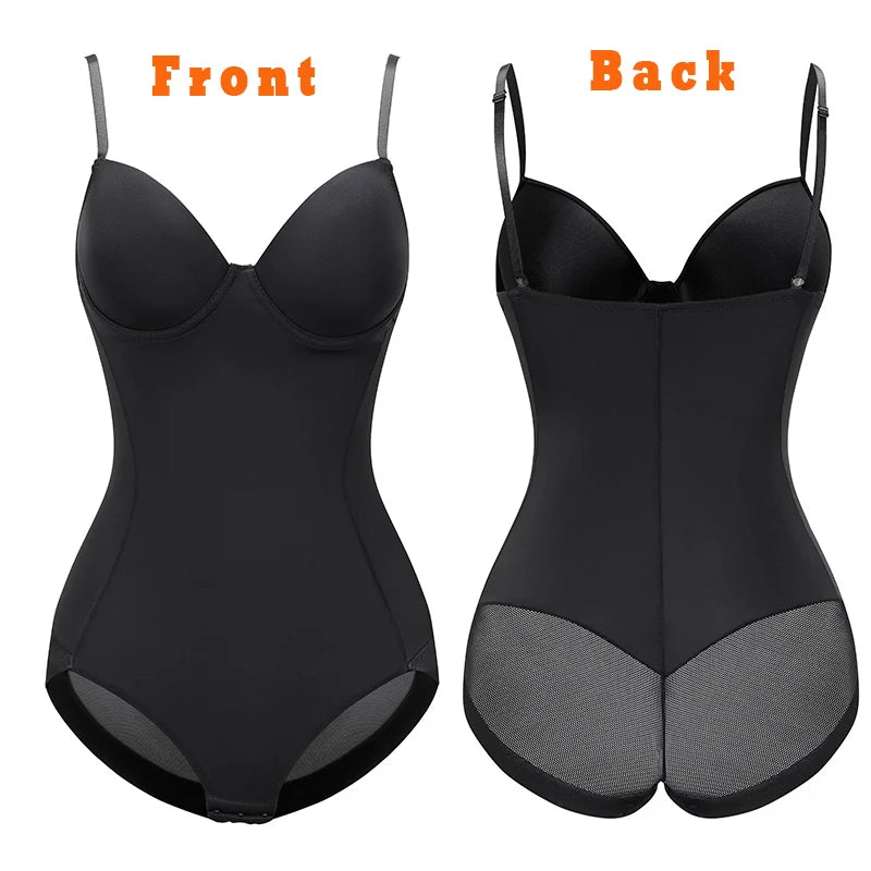 Sexy Lingerie Slim Silk Solid Shapewear for Women Smooth Soft Bodysuit Tummy Shaper Underwear Lingerie Black Nude