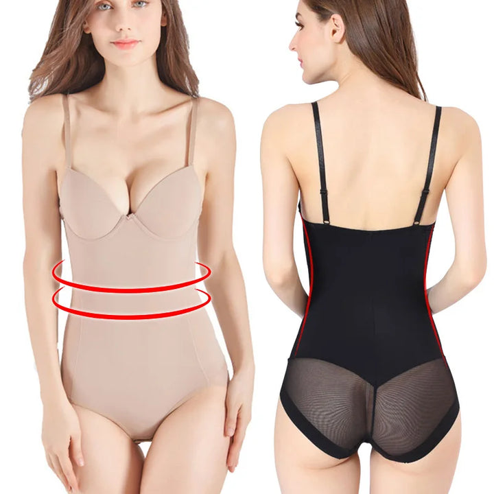 Sexy Lingerie Slim Silk Solid Shapewear for Women Smooth Soft Bodysuit Tummy Shaper Underwear Lingerie Black Nude