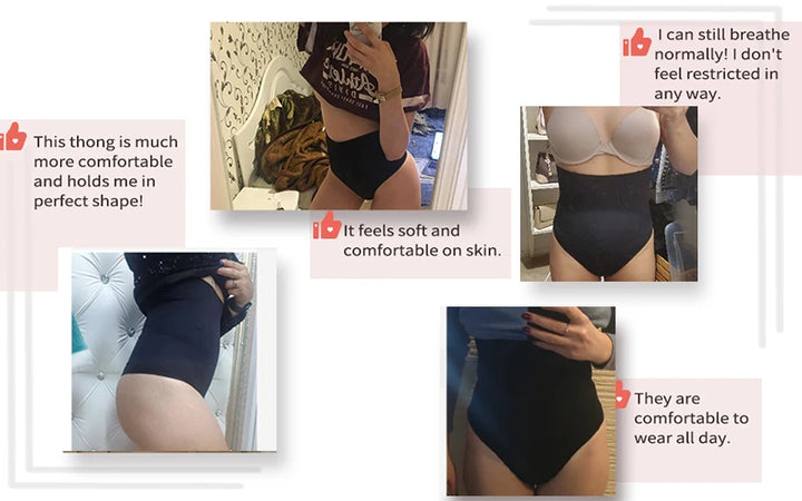 High Waist Body Shaper Thongs Shapewear for Women Panties Tummy Control Slimming New Underwear Nude Black T-Back Brief