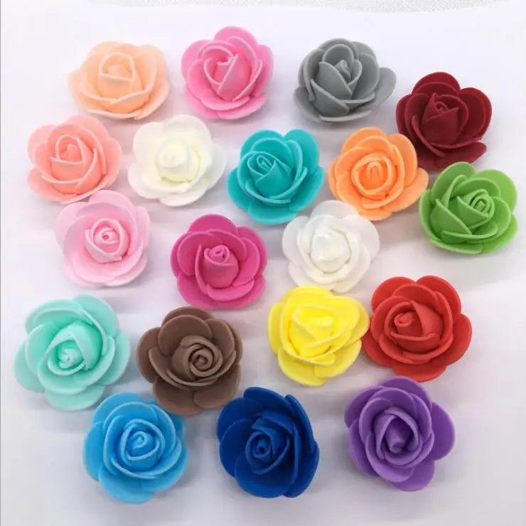 Mini Foam Rose Flower Heads