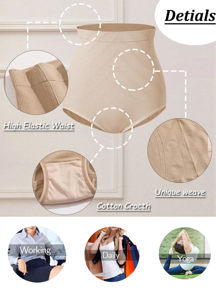 3PCS Women Seamless Shapewear Panties High Waist Slimming Briefs Female Butt Lifter Underwear Ladies Tummy Control Sexy Lingerie