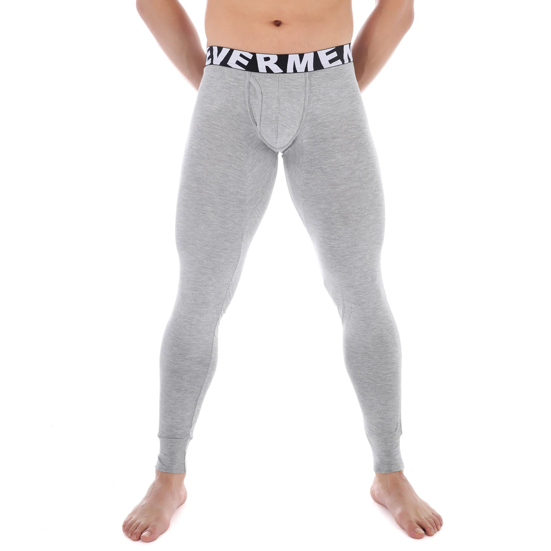 CLEVER-MENMODE Thermal Underwear Men's Sexy Penis Pouch Thermo Long Johns Pants Modal Leggings Bottoms Warm Pants Elastic