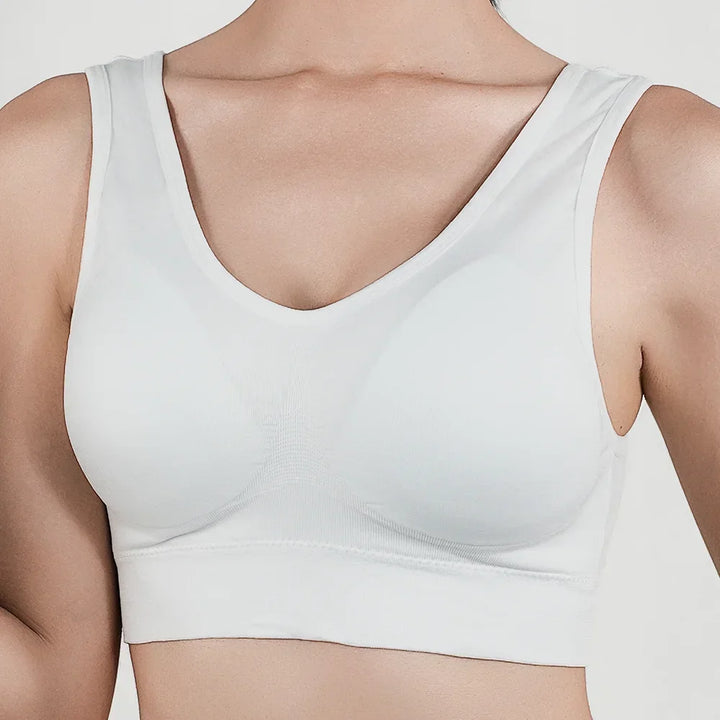 Women Breathable Sports Bra Absorb Sweat Shockproof Padded Gym Running Fitness Double Layer Seamless Yoga Sports Bras Underwear