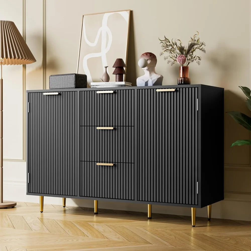 Modern Black Cabinet with Storage