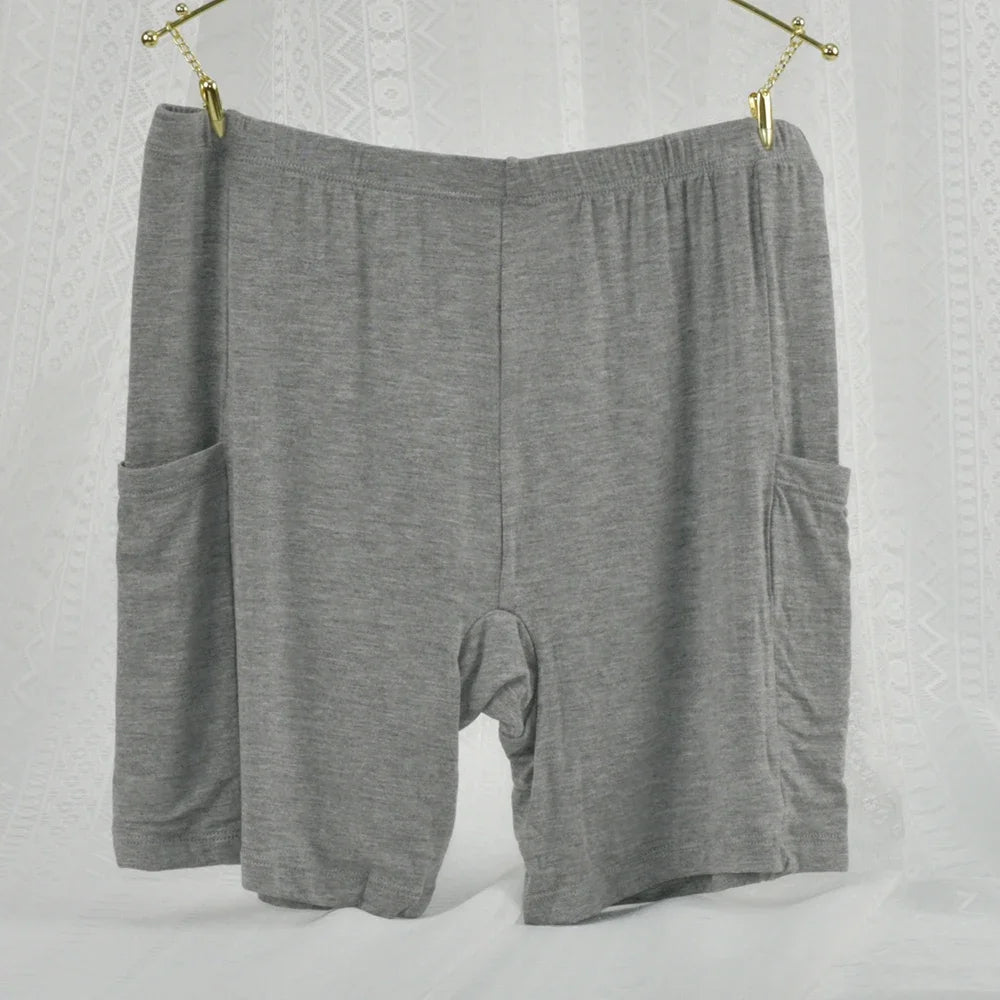 1pc Women's Plus Size Modal Safety Shorts Pants Tummy Control Anti-Slip No Trace Underwear with Pocket Stretchy Soft Leggings