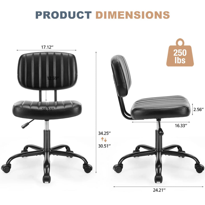 JHK Armless Swivel Office Chair