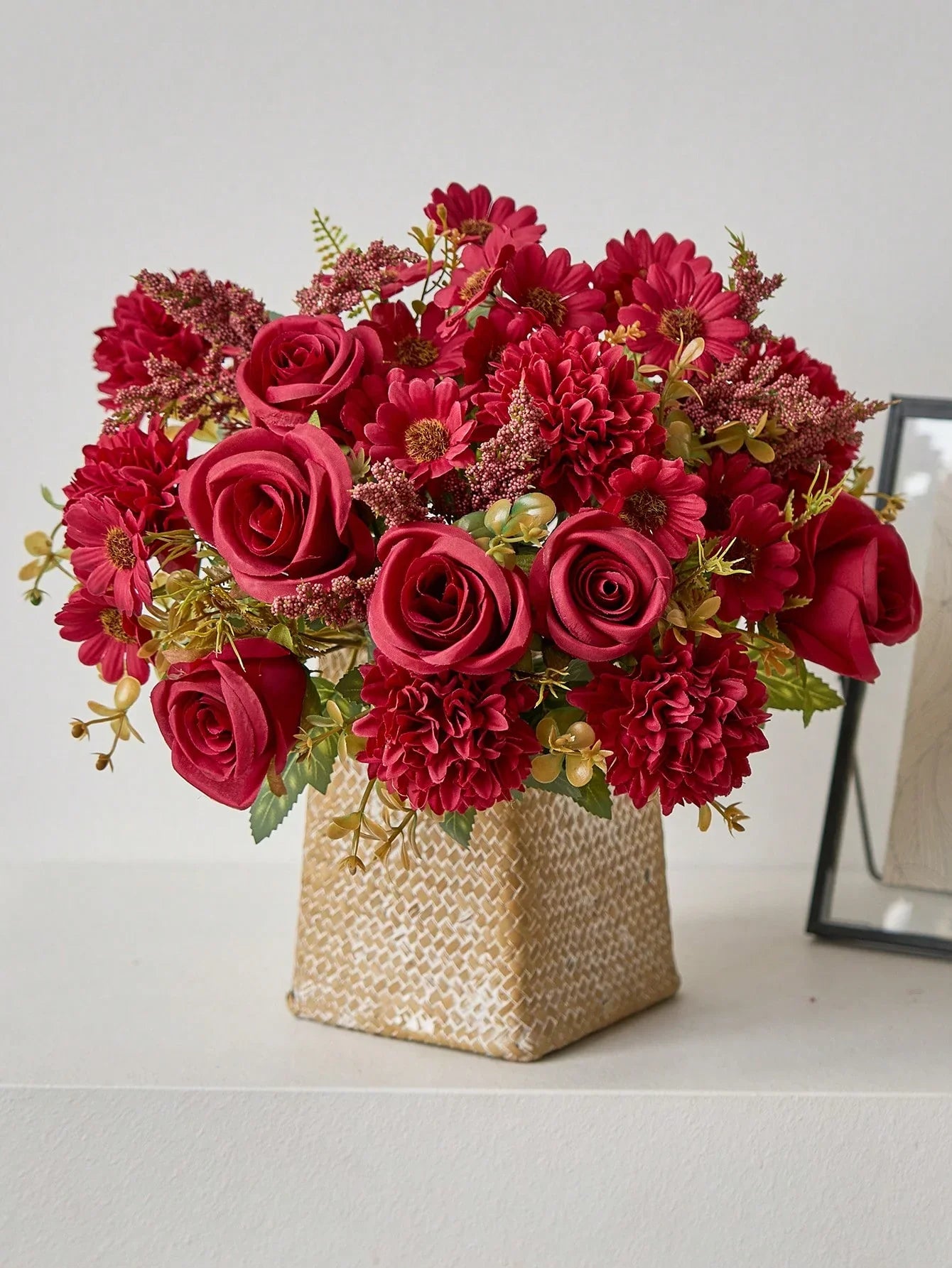 1/3PCS Artificial Rose & Daisy Bouquet