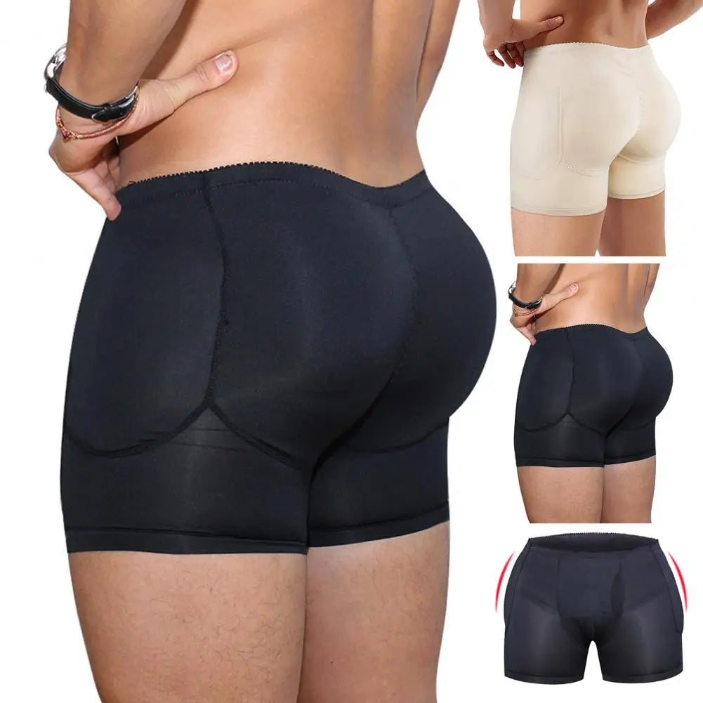 Sexy Fake Butt Padded Boxers Men Underpants Pad Filling Shapewear Thick Butt Lifted Natural Men Boxers Underwear Butt Lifter