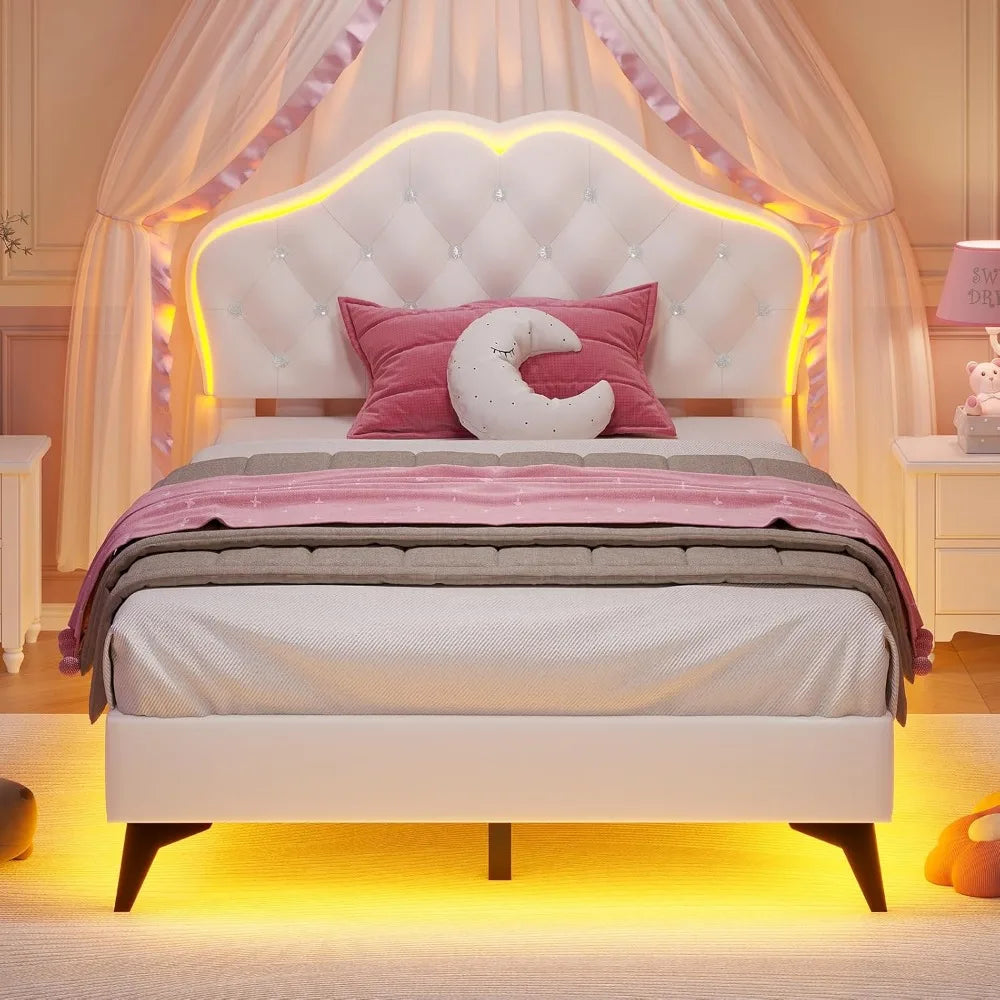 Twin LED Velvet Bed Frame