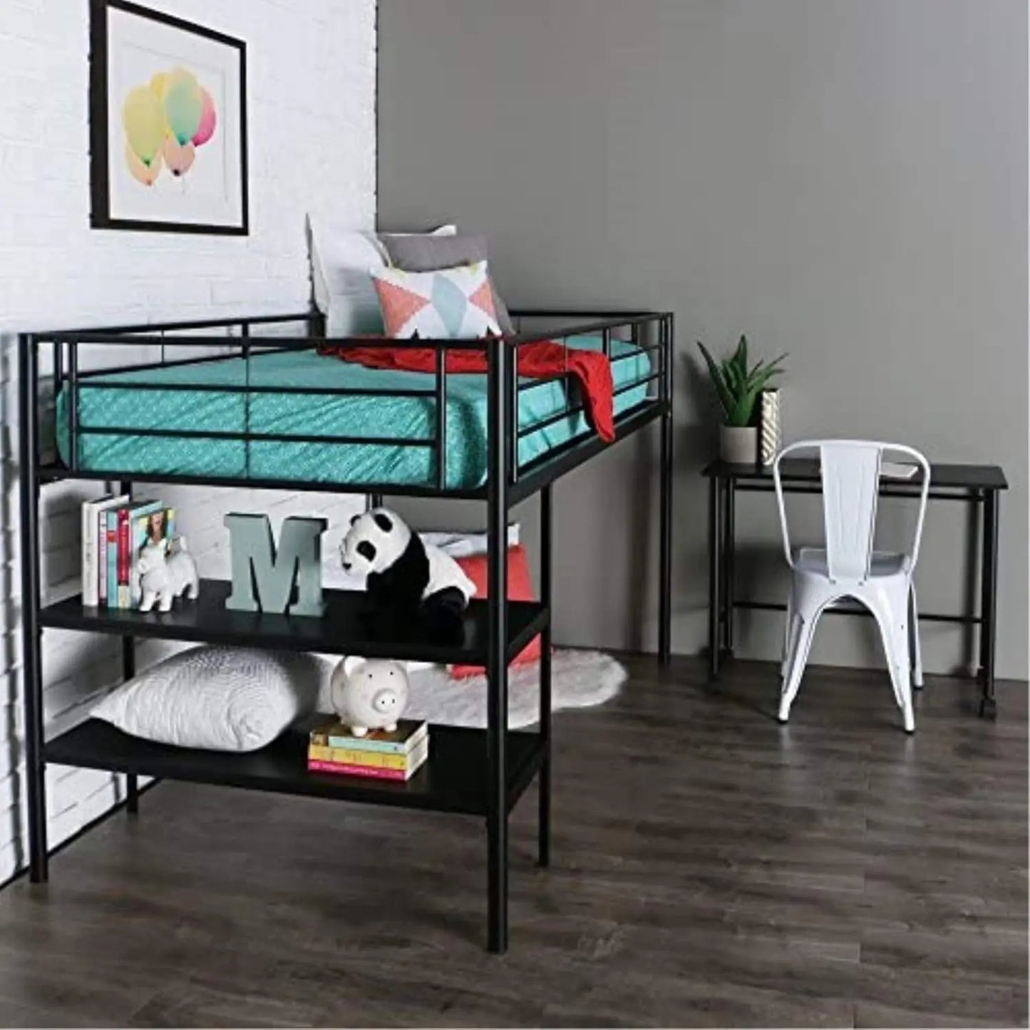 Black Twin Low Loft Bunk