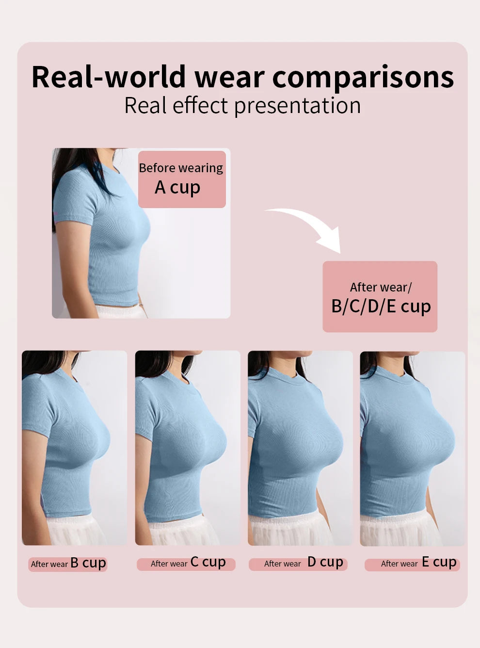Large 2 In 1 Silicone Breast Pocket Bra Underwear Small Chest Becoming a Big Chest Pad Simulation Cartoon Chest Seamless