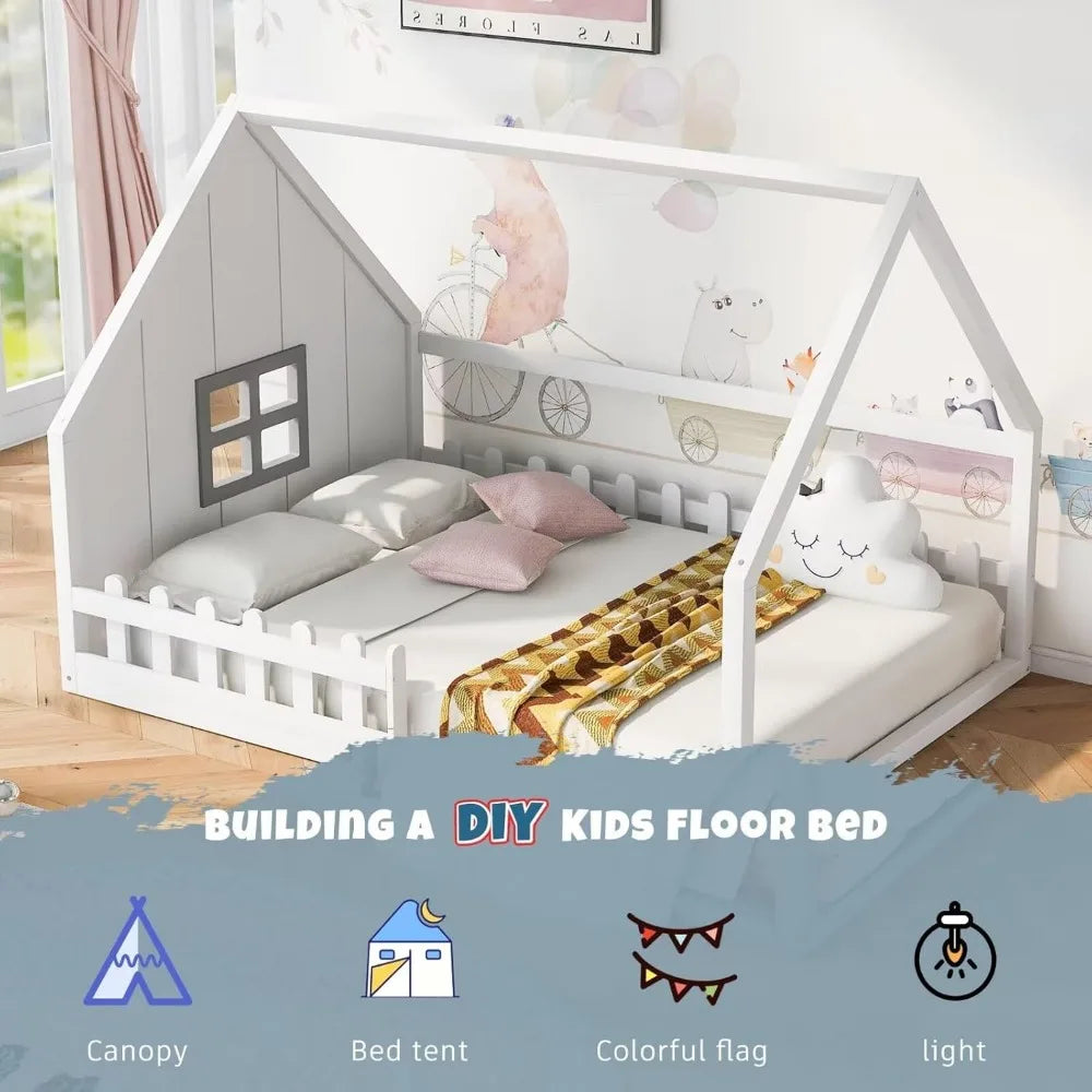 Full Size House Floor Bed