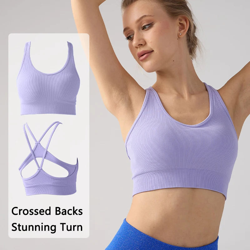 Fitness Sports Underwear Cross Back Non-slip Straps Anti-sagging Three-dimensional Breast Pads Body Shaping Yoga Exercise