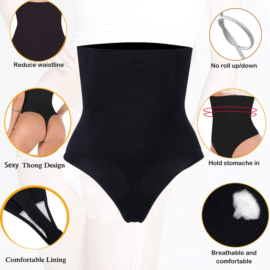 Seamless Thong Shapewear Women High Waist Tummy Control Panties Slimming Underwear Butt Lifter Belly Waist Trainer Body Shaper