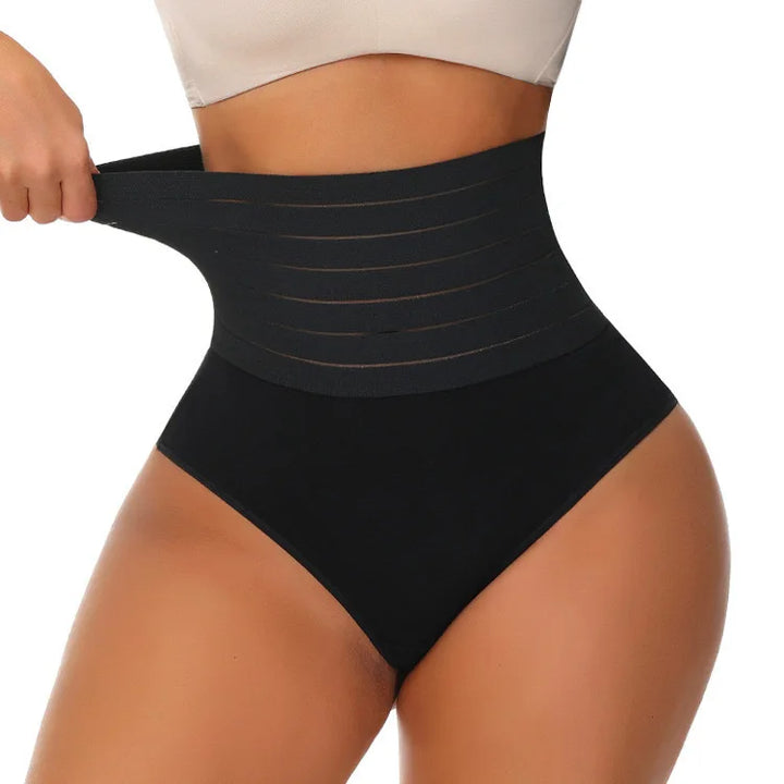 2pcs Women High Waist Shaping Brief Lady Thong Body Shaper Slimming Underwear Butt Lifter Control Pantie Sexy Shapewear Panty