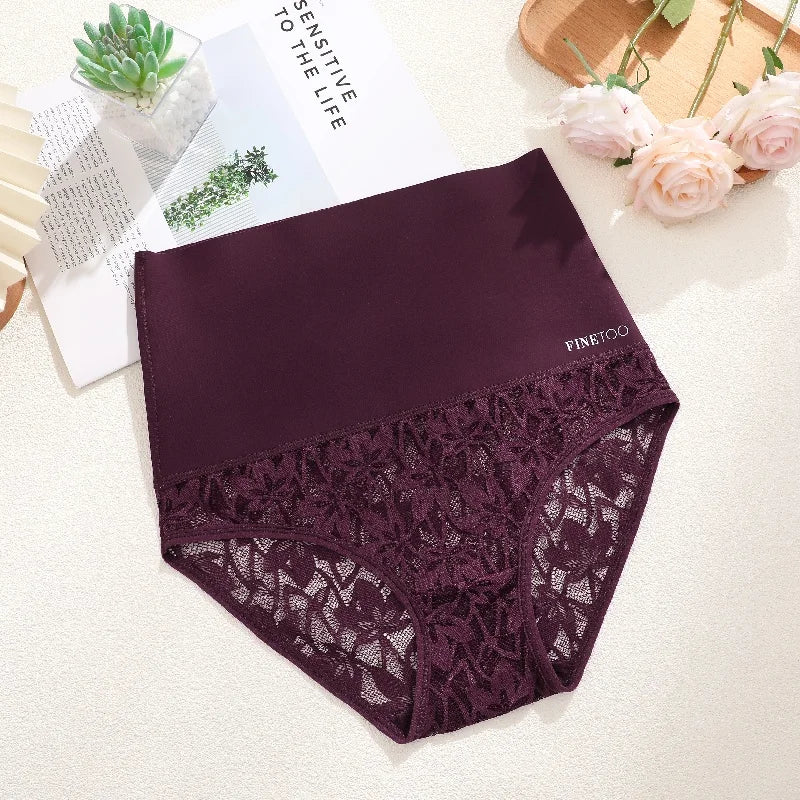 2PCS/Set Women High Waist Shapewear Panties Seamless Slimming Briefs Female Butt Lifter Tummy Underwear Hollow Breathable Panty