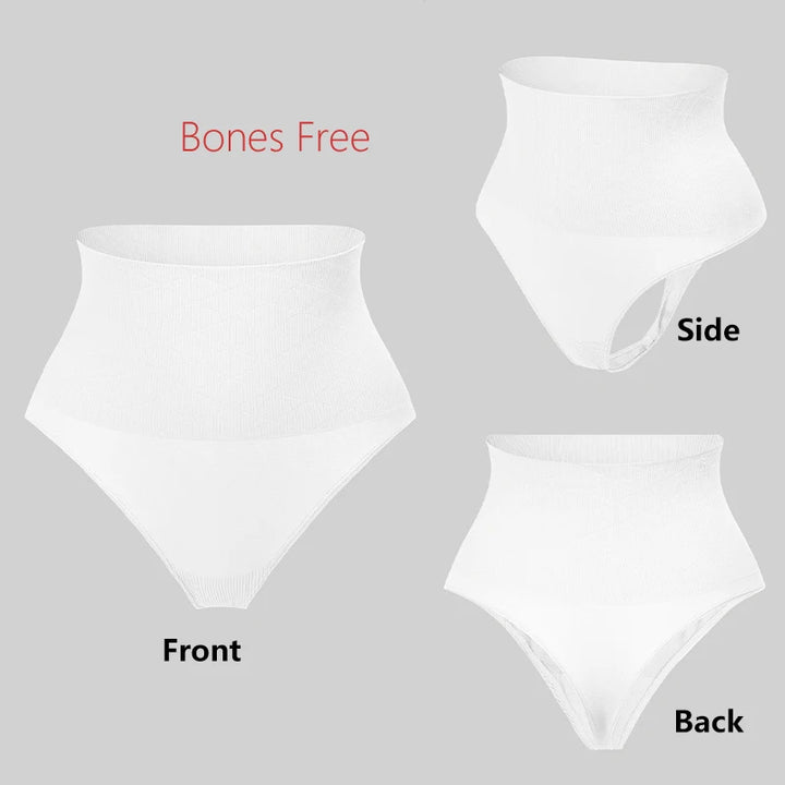 High Waist Body Shaper Thongs Shapewear for Women Panties Tummy Control Slimming New Underwear Nude Black T-Back Brief