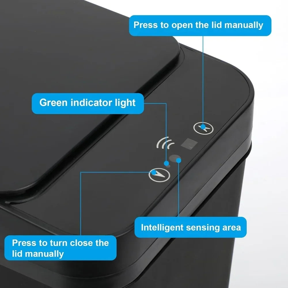 2 Pack Touchless Trash Can Automatic Motion Sensor Bin Smart Sensor Technology 11L Capacity Hygienic Convenient Kitchen Bathroom