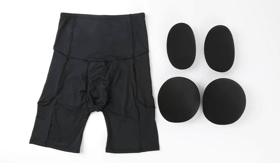 Men High Waisted Tummy Control Shorts Shapewear Slimming Training Body Shaper Girdle Compression Padded Underwear Boxer Briefs