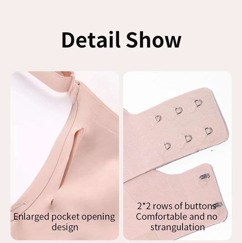 Large 2 In 1 Silicone Breast Pocket Bra Underwear Small Chest Becoming a Big Chest Pad Simulation Cartoon Chest Seamless