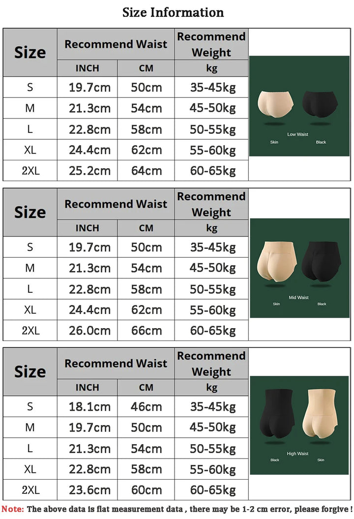Women Butt Pad Enhancer Panties Hip Padded Underwear Tummy Control Butt Lifter Shapewear Panty Seamless Fake Buttock Slim Briefs