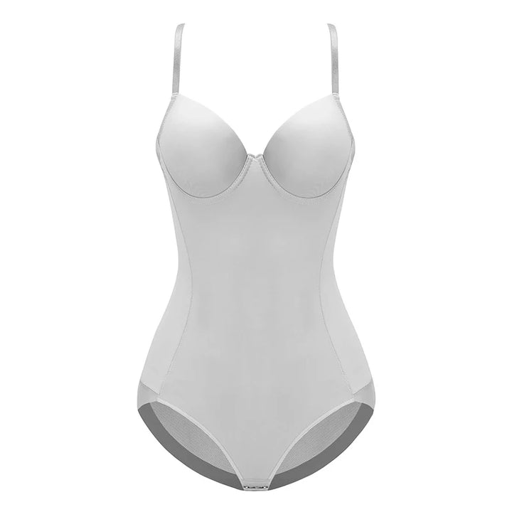 Underwire White Bodysuit Women Shapers Stretch Solid Color Silky Underwear Shapewear