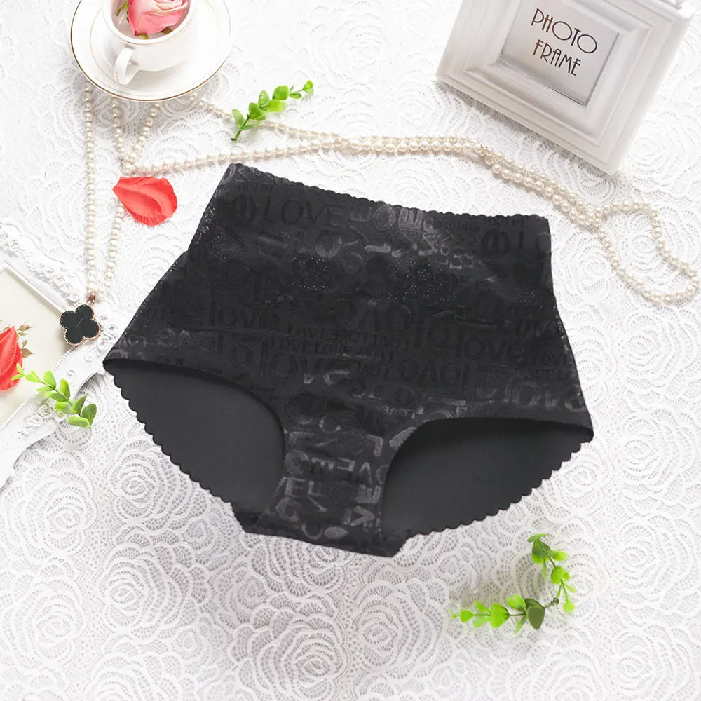 Women Sexy Buttocks Shapewear Fake Ass Letter Panties Triangle Butt Lift Panty Peach Booty Enhancer Underwear Hip Padded Briefs