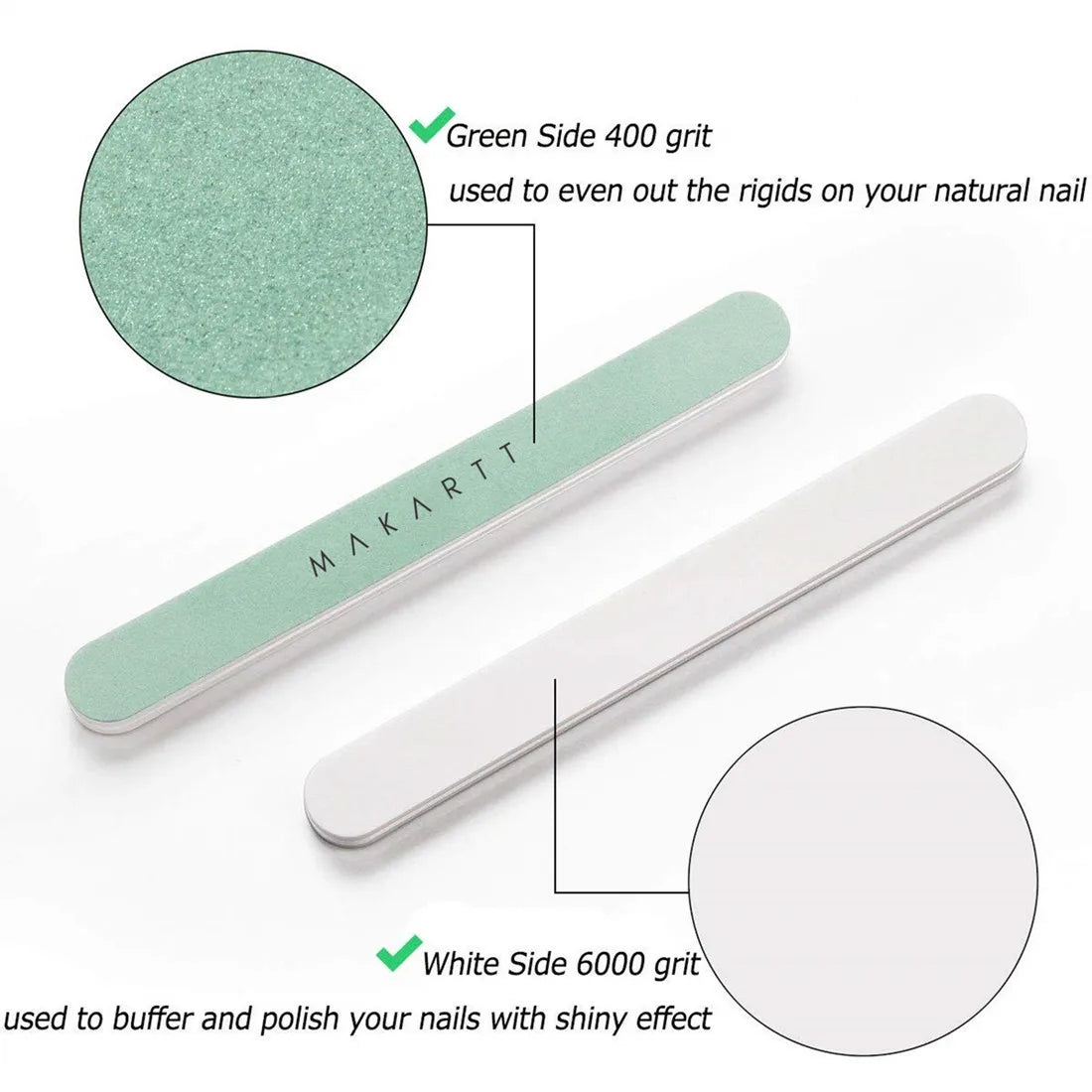 Makartt Fine Nail Buffer Block Shiny Nails Sponge 10PCS Natural Nail Polisher for Natural Nails Nail File 400 and 6000 Grit