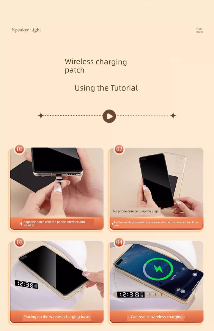 Bluetooth Audio Small Night Lamp Wireless Charger Bedroom Bedside Sleeping Atmosphere Fancy Birthday Gift for Girls Christmas