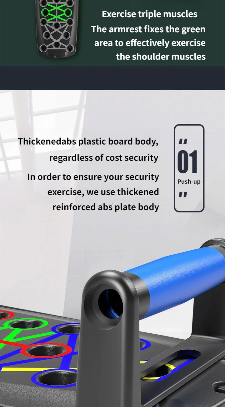 Portable Multifunctional Push-up Board Set With Handles Foldable Fitness Equipment For Chest Abdomen Arms And Back Training
