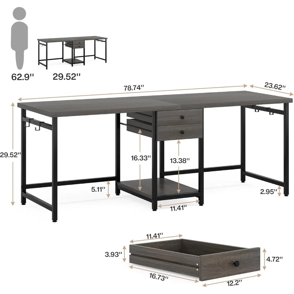 Extra Long Double Desk