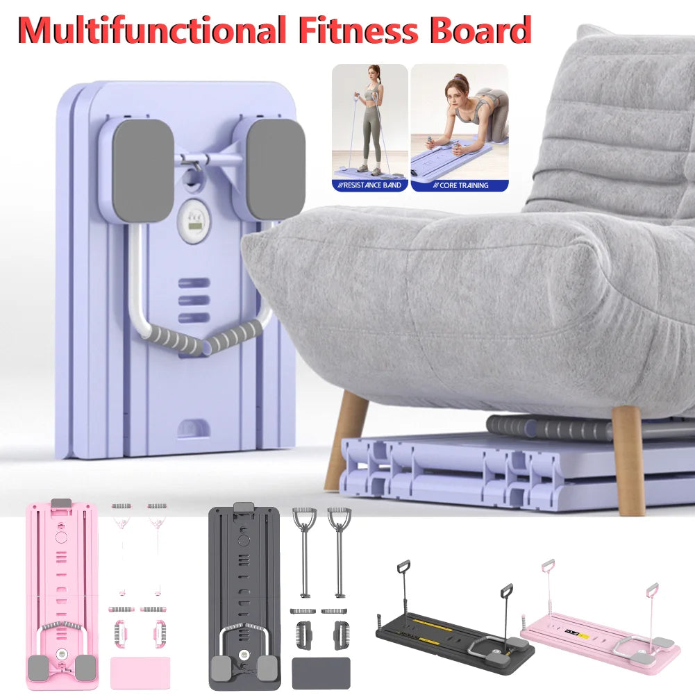 Abdominal Exercise Board with Timer Fitness Board Push-up Bar Leg & Arm Training Multifunctional Pilates Reformer Set Equipment