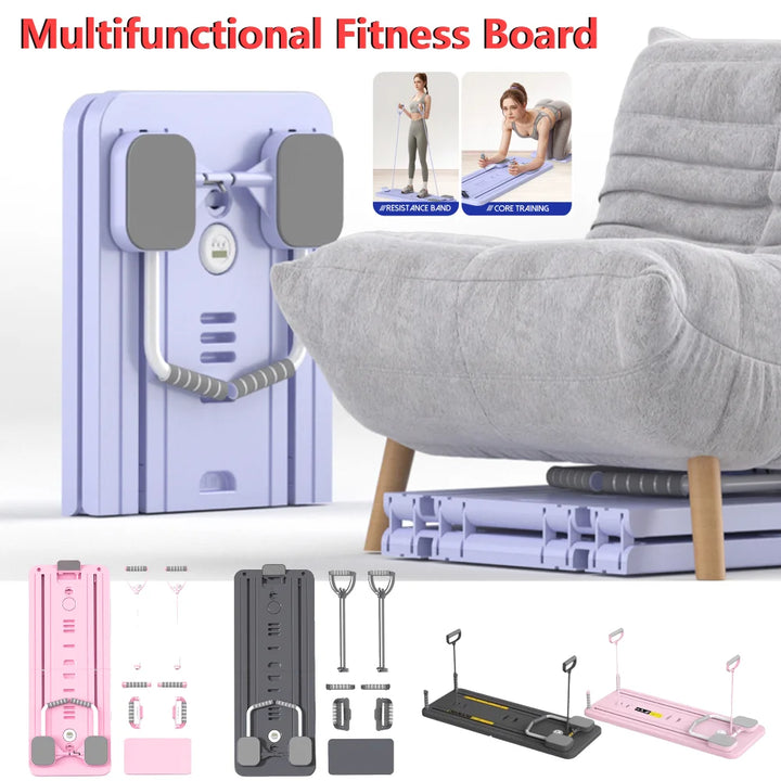 Abdominal Exercise Board with Timer Fitness Board Push-up Bar Leg & Arm Training Multifunctional Pilates Reformer Set Equipment