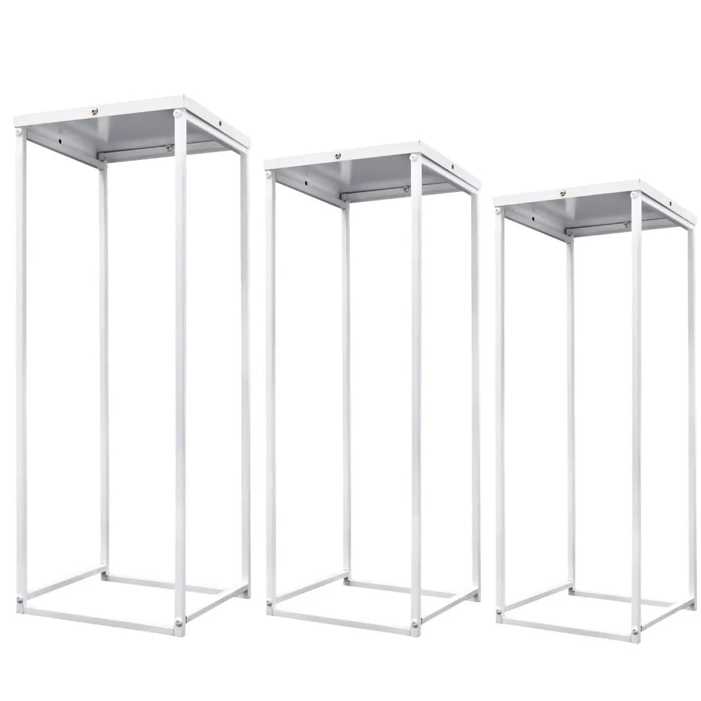 3Pcs Metal Geometric Flower Pot Rack Holder Plant Display Stand Home Decor Column Flower Stand For Wedding Party Centerpiece