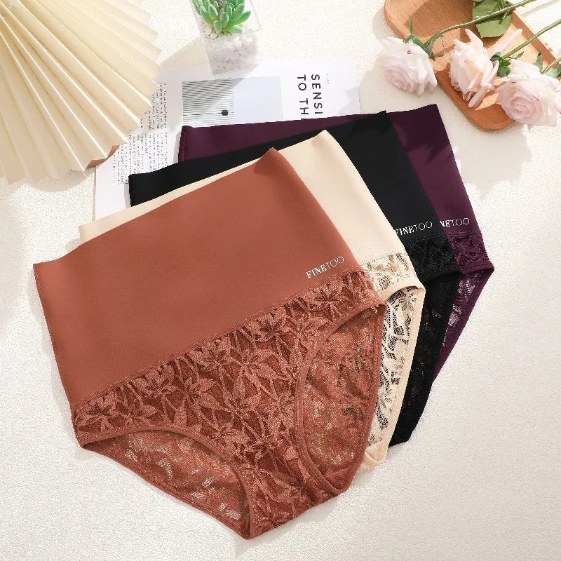 2PCS/Set Women High Waist Shapewear Panties Seamless Slimming Briefs Female Butt Lifter Tummy Underwear Hollow Breathable Panty