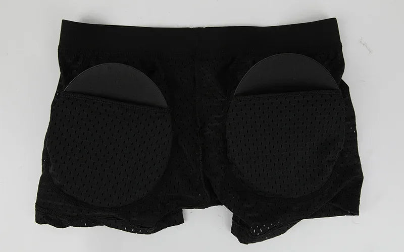 Men's Sexy Boxer Fake Butt Hip Lifter Enhancer Short Removable Padded Underwear Soft Shapewear High Stretch Underpant Mesh Brief