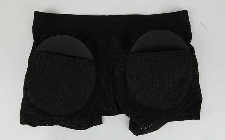 Men's Sexy Boxer Fake Butt Hip Lifter Enhancer Short Removable Padded Underwear Soft Shapewear High Stretch Underpant Mesh Brief