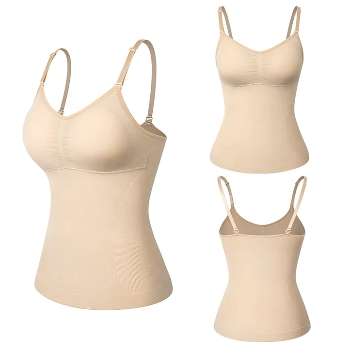 Body Shaper Soft New Slimming Tank Removable Pad Cami Tank Top Comfortable Plus Size Women Shapewear Padded Vest Dropship
