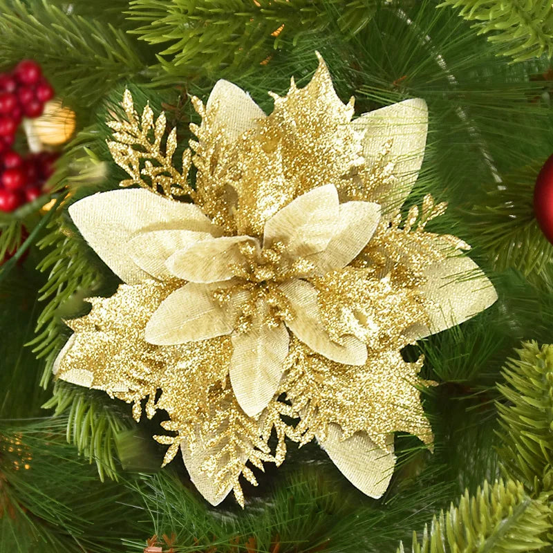 Artificial Glitter Christmas Flowers