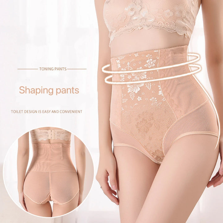 1pcs Women Belly Shaping Briefs Lace High Waist Abdomen Lifting Hip Pants Thin Slimming Panties Postpartum Shaper Underwear