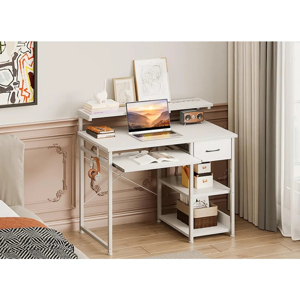Office Computer Desk with Keyboard Tray