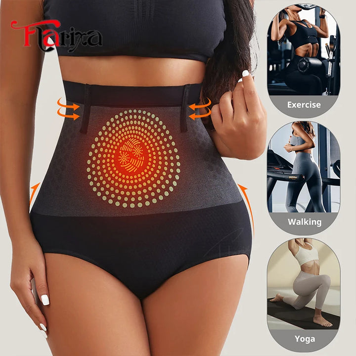Flarixa High Waist Tummy Control Body Shaper Butt Lifting Panties for Women Seamless Shapewear Panty Sweat Underwear Briefs