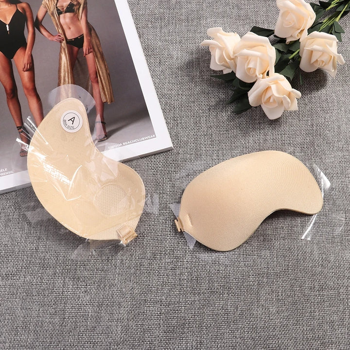 Sexy Sujetador Women's Bra Invisible Push Up Bra Self-Adhesive Silicone Seamless Front Closure Sticky Backless Strapless Bras