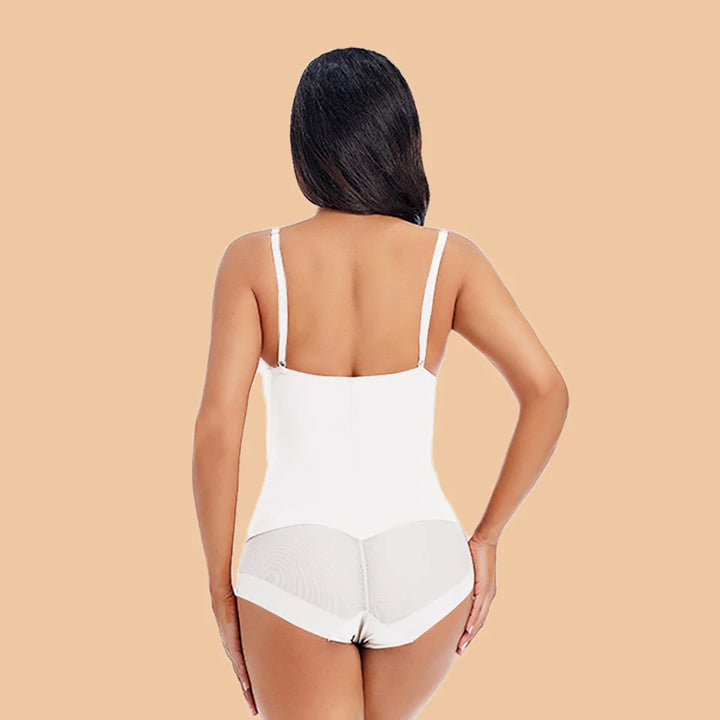 Underwire White Bodysuit Women Shapers Stretch Solid Color Silky Underwear Shapewear