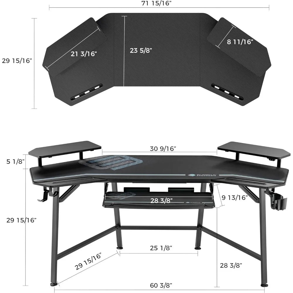 Aero Gaming Desk with LED Lights