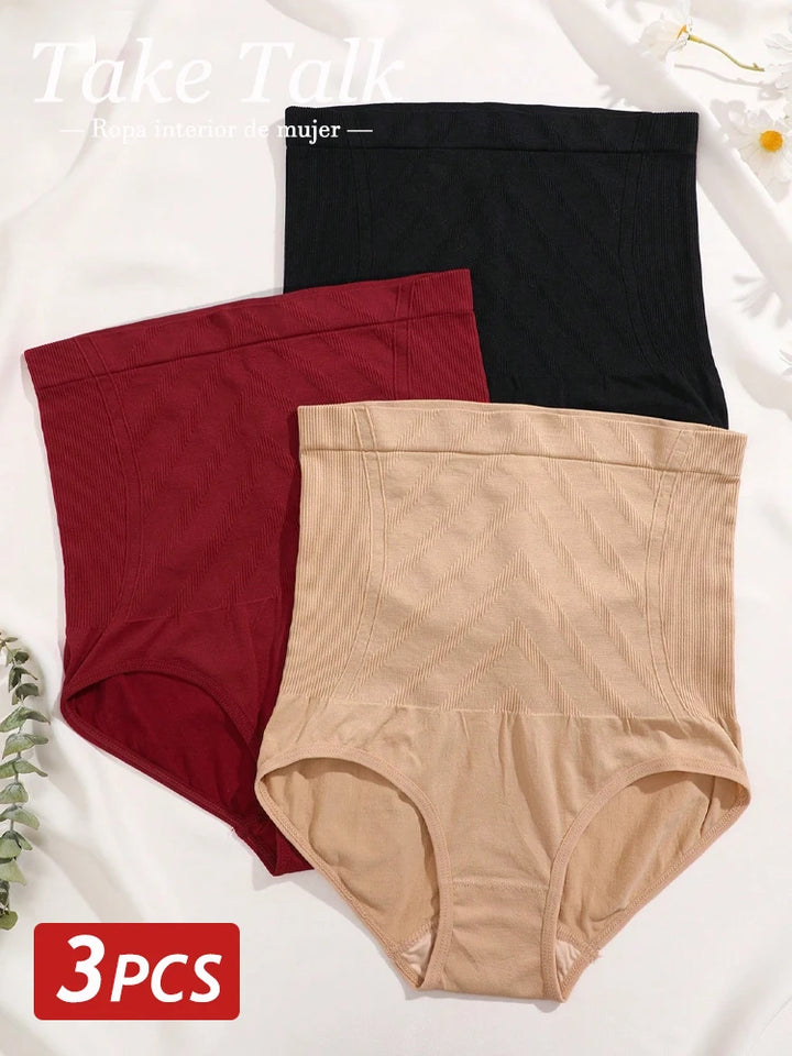 3PCS Women Seamless Shapewear Panties High Waist Slimming Briefs Female Butt Lifter Underwear Ladies Tummy Control Sexy Lingerie
