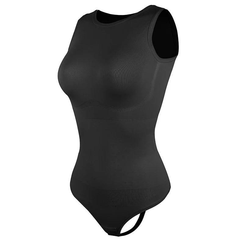 MISSMOLY Bodysuits Sexy Sleeveless Crew Neck Shapewear Thong for womens Waist Trainer Tanks Tops Slim Tummy Control Body Shaper